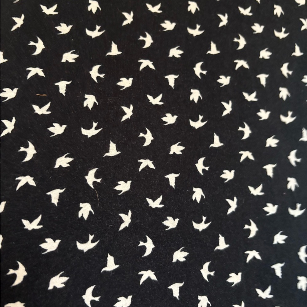 torrid Black Pet Fabric with White Bird Print